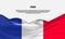 France flag design. Waving French flag made of satin or silk fabric.