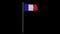 France flag with fabric structure in the wind, with an alpha channel. Loopable, 4K