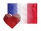 France flag heart love sorrow