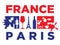 France flag and silhouette landmarks