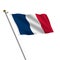 France Flagpole illustration on white with clipping path