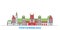 France, Fontainebleau line cityscape, flat vector. Travel city landmark, oultine illustration, line world icons