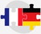 France and Germany Flags in puzzle