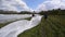 France, Gironde, April 2022, Fighting frost in the Bordeaux vineyards using geotextile fabric, The fight against the