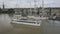 France, Gironde, Bordeaux, June, 18, 2018, Aerial View Tourist boat Garonne River