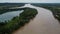 France, Gironde, Cadaujac, Isle of Lande, Garonne river, aerial view