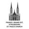 France, Grand Est, Strasbourgst. Paul's Church travel landmark vector illustration