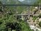 France, Haute Corse, Vivario, Pont du Vecchio Vechju, railroad bridge designed by architect Gustave Eiffel x