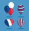 France heart and balloons of happy bastille day vector design