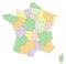 France - Highly detailed editable political map.