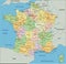 France - Highly detailed editable political map with labeling.
