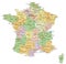 France - Highly detailed editable political map with labeling.