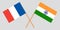 France and India. French and Indian flags. Official colors. Correct proportion. Vector