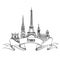 France label. Famous french architectural landmarks. Visit Franc