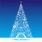 France landmark with Christmas tree
