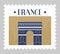 France landmarks and landscape postal mark stamp