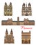 France landmarks vector travel buildings icons