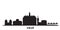 France, Lille city skyline isolated vector illustration. France, Lille travel black cityscape