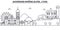 France, Lyon architecture line skyline illustration. Linear vector cityscape with famous landmarks, city sights, design