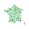 France map environmental protection green concept icons