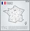 France map in geometric polygonal style. Polygonal abstract world