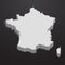 France map in gray on a black background 3d