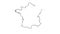 France Map Outline Country Border on white background.  Appearance  national flag of France.