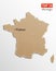 France map vector. French maps craft paper texture. Empty template information creative design element