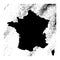 France map on vintage background. Black and white illustration