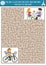 France maze for kids with girl riding bike. French preschool printable activity. Labyrinth game or puzzle with man and woman on