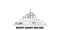 France, Mont Saint Michel And Its Bay line travel skyline set. France, Mont Saint Michel And Its Bay outline city vector