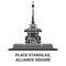 France, Nancy, Place Stanislas, Alliance Square travel landmark vector illustration