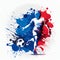 France national football player. France soccer team. French soccer poster. Abstract French football background