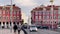 France, Nice, 27 September 2022: Place Massena at sunset, Avenue Jean Medecin, trams, a lot of tourists, night