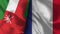 France and Oman Realistic Flag â€“ Fabric Texture Illustration