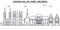 France, Orleans architecture line skyline illustration. Linear vector cityscape with famous landmarks, city sights