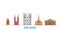 France, Orleans line cityscape, flat vector. Travel city landmark, oultine illustration, line world icons