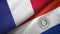France and Paraguay two flags textile cloth, fabric texture