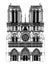 France; Paris; Drawing of Notre Dame