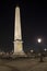 France. Paris. Egyptian column on Place de Concorde at night