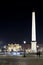 France. Paris. Egyptian column on Place de Concorde. Night