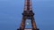 FRANCE, PARIS - JUNE 8, 2015: Eiffel Tower in evening time, Roland Garros, vertical pan