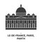 France, Paris, Panthon travel landmark vector illustration