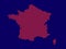 France pixel map. Vector illustration. Halftone style