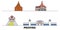 France, Provins flat landmarks vector illustration. France, Provins line city with famous travel sights, skyline, design