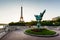 France Reborn Statue on Bir-Hakeim Bridge and Eiffel Tower