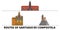 France, Routes Of Santiago De Compostela flat landmarks vector illustration. France, Routes Of Santiago De Compostela