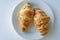 France`s national food croissant on a white plate