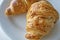 France`s national food croissant on a white plate