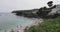 France, Saint-Jean-Cap-Ferrat, 29 May 2017: Coast of cape, families on the beach, bathers, children is playing